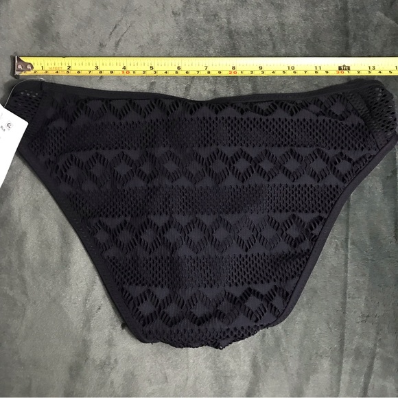 Becca By Rebecca Virtue Colorplay Crochet Hipster Swim Bottom Size S Black - Picture 2 of 14